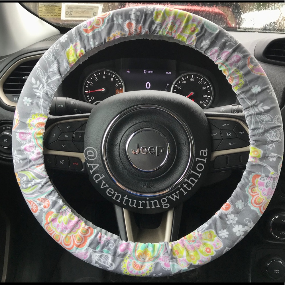 Heather - Boho Hippy Grey Steering Wheel Cover